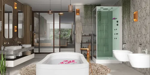 Modern bedroom with en suite bathroom