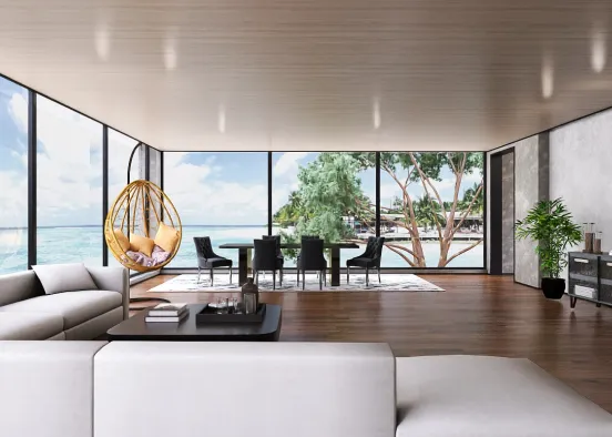LIVING ROOM WITH A MIND RELAXING VIEW🌴 Design Rendering