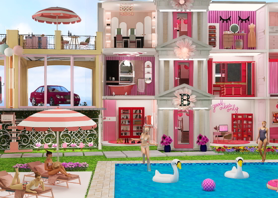 💗Barbie Dream House Pool Party💗  Design Rendering