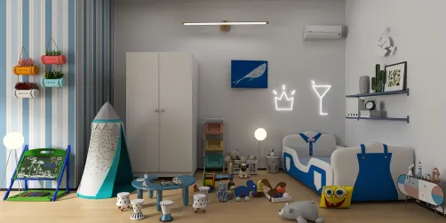 blue light kids room 