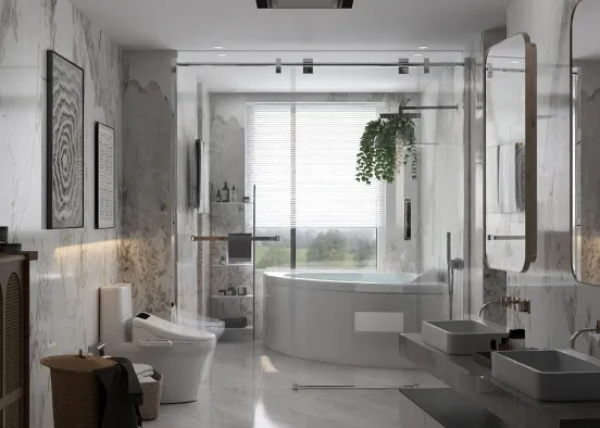 Marble bathroom Design Rendering