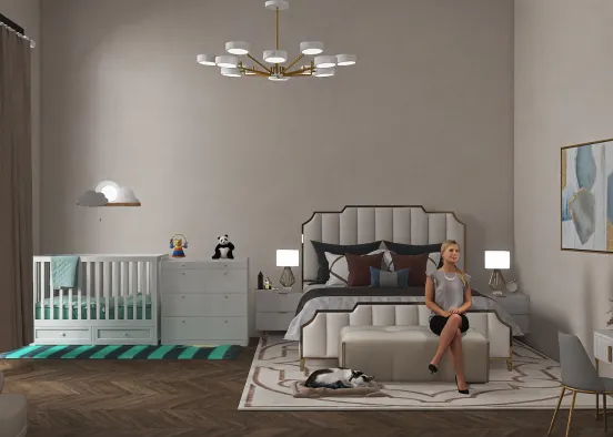 Спальня 🤍💙 #bedroom Design Rendering