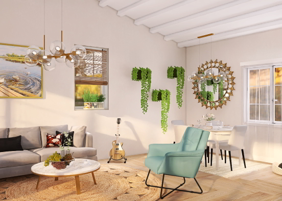 English Livingroom Design Rendering