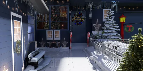 Festive Winter Porch