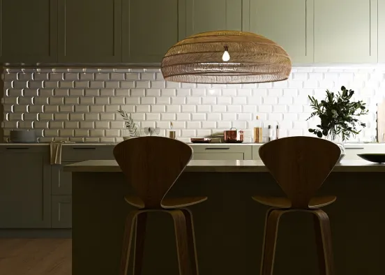 #  Kitchen 🤍💚✨ Renderização de Design