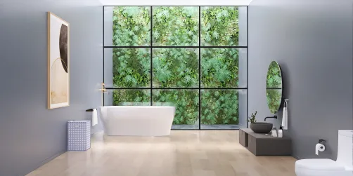 A bathroom with a window 