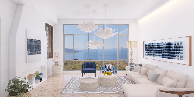 Mediterranean living room in Greece