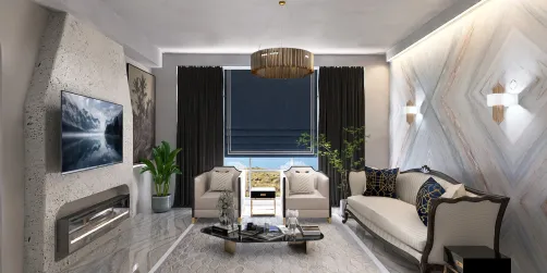 تصميمي لصالة استقبال ستايل كلاسيك 