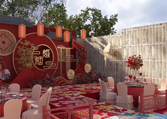 Chinese Wedding 𐙚°❀⋆.ೃ࿔*:･  Design Rendering