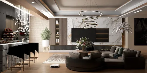 Open space kitchen living room