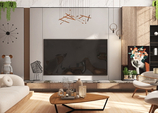 Luxury living room with coffee corner area  Design Rendering