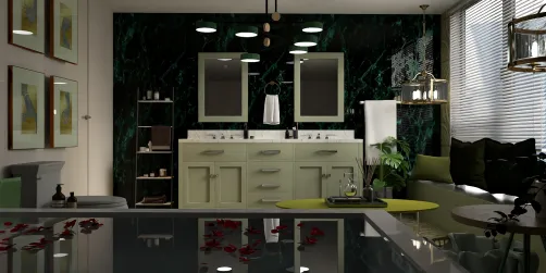 Slytherin green bathroom 