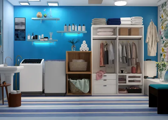 🩵 laundry area  Design Rendering