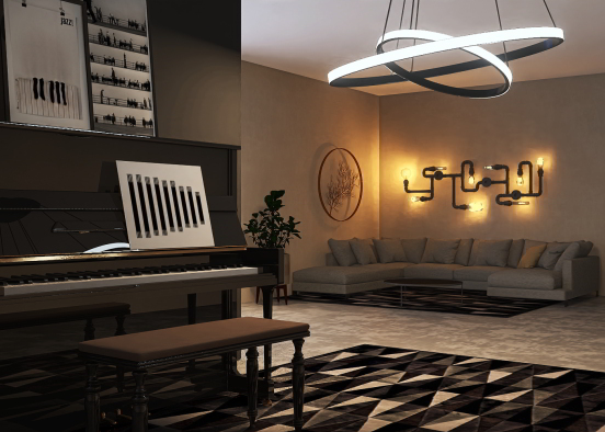 Amazing living room 🖤 Design Rendering