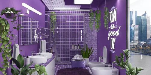 Perfectly Purple Powder Room