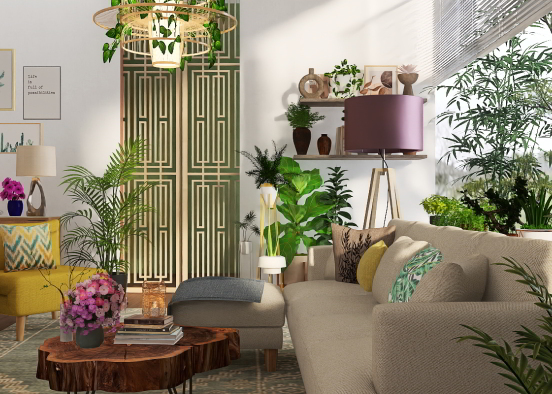 Plants and books Design Rendering