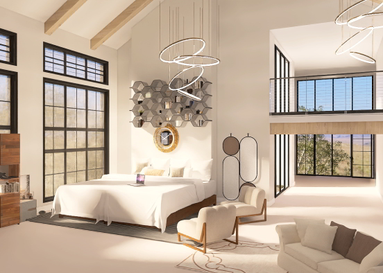 Modern bed/ living area  Design Rendering