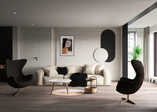 chill modern living room Design Rendering