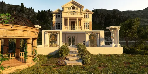 Swimming pool residence 3D