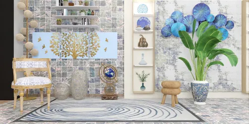 Blue with Circles 