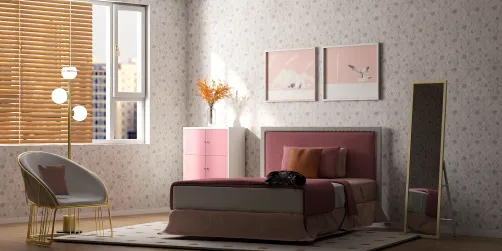 Pink and Orange Bedroom