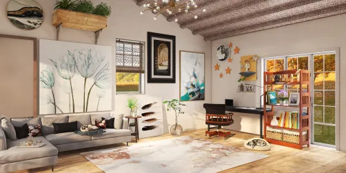 office and living room 