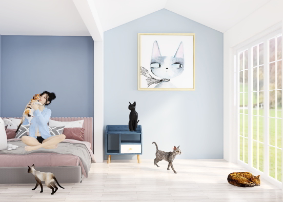 Cat Room 🐈🐈‍⬛🐈🐈‍⬛ Design Rendering