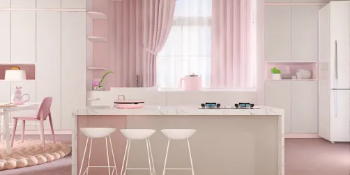 pastel pink kitchen 🩷