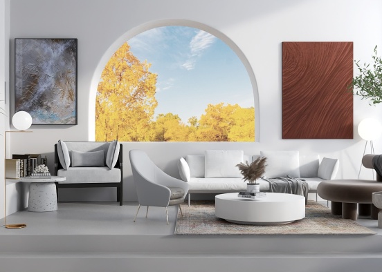 Light Airy Living Room  Design Rendering