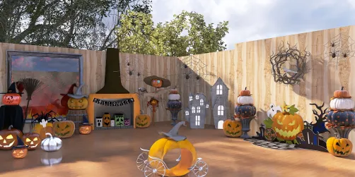 hallowen decor in frontyard or backyard