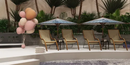 Tropical Resort Pool in a Mothers Day.