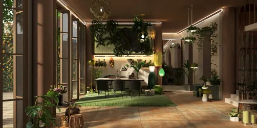 green dining room