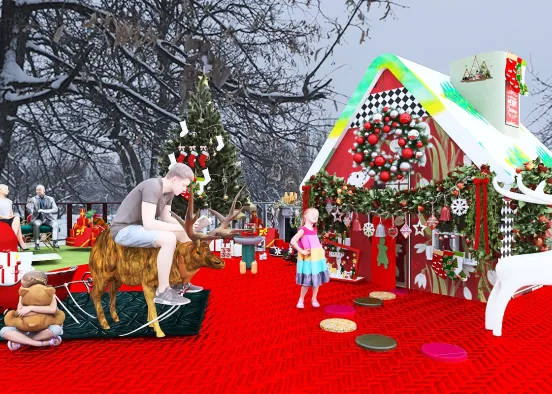 Christmas party in home Design Rendering