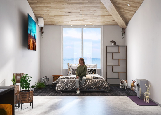 A bedroom in a small apartment Design Rendering