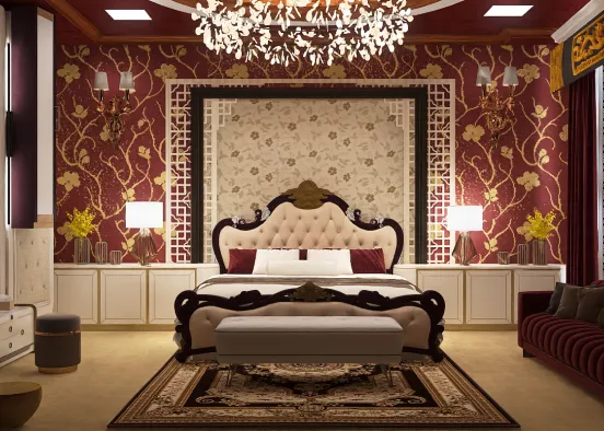 Beautiful luxurious bedroom  Design Rendering