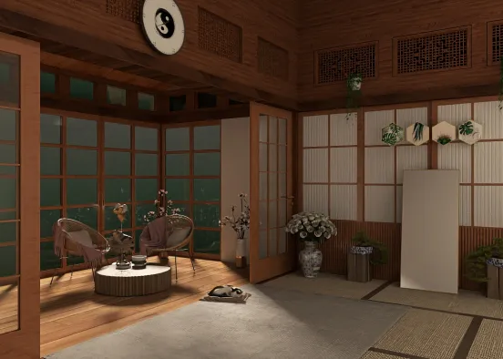 Japanese style house Design Rendering