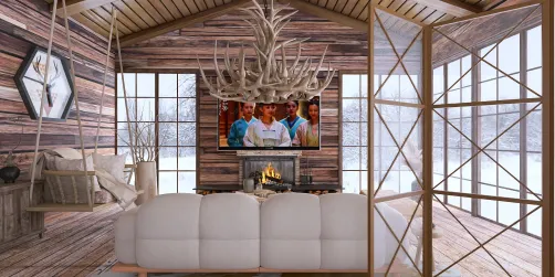 Simple ranch modern living room. 