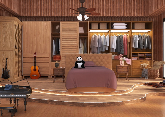 simple bedroom for INFJ person  Design Rendering