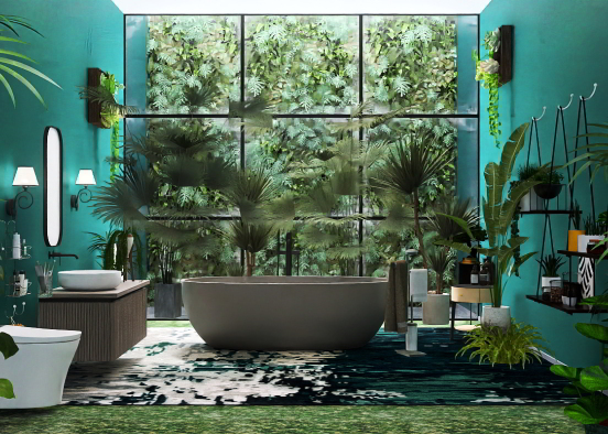 Tropical Bathroom 💚 Design Rendering