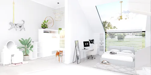 Quarto moderno para mulher. 