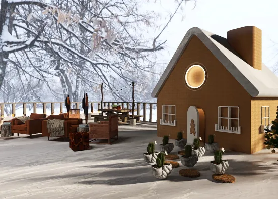 Outdoor Christmas cookie house Design Rendering