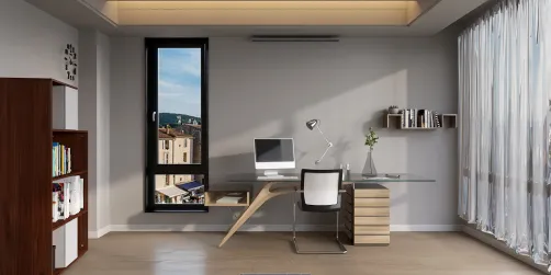 Sala de estudio acogedor 