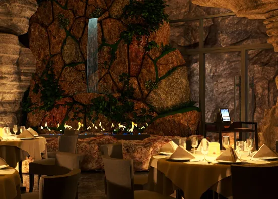 # Cavernous Elegance Restaurant  Визуализация дизайна