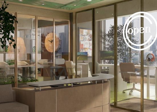 Eco workplace Design Rendering