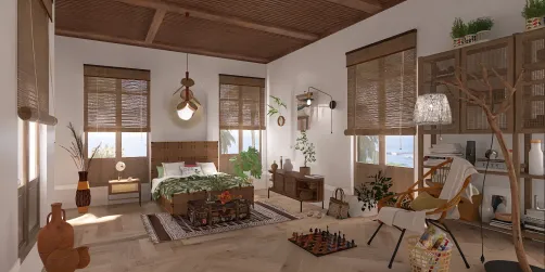 Tropical cliff side bedroom