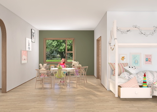 Young Princesses room Design Rendering