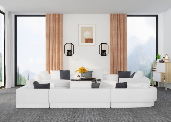 White color Hall interior best design !  Design Rendering