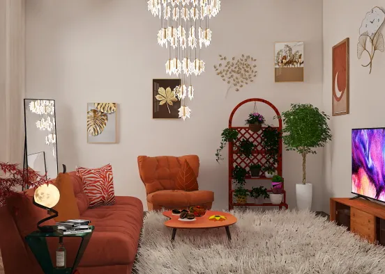 Autumn 🍂 themed living room Design Rendering
