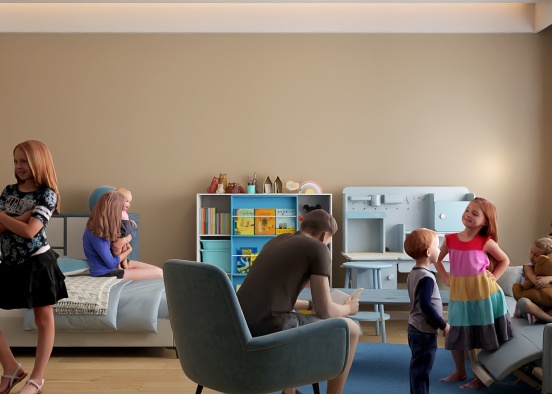 Family hangout in the baby’s room Design Rendering