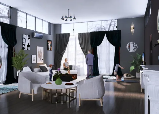 family 💞 living room 💞 Design Rendering